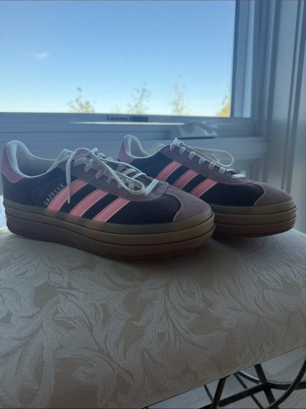 adidas Gazelle Platform Sneakers - maroon, Pink, Tan